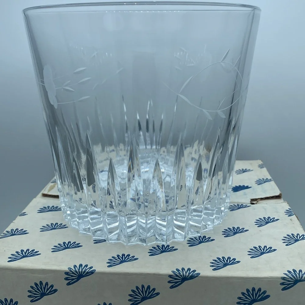 VTG Princess House Highlights 24% lead Crystal Ice bucket w/ tongs & box #863